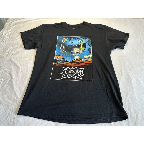 Nickelodeon Black Rugrats Space T-shirt Graphic Sz Large Hot Topic KidCore - Picture 2 of 11